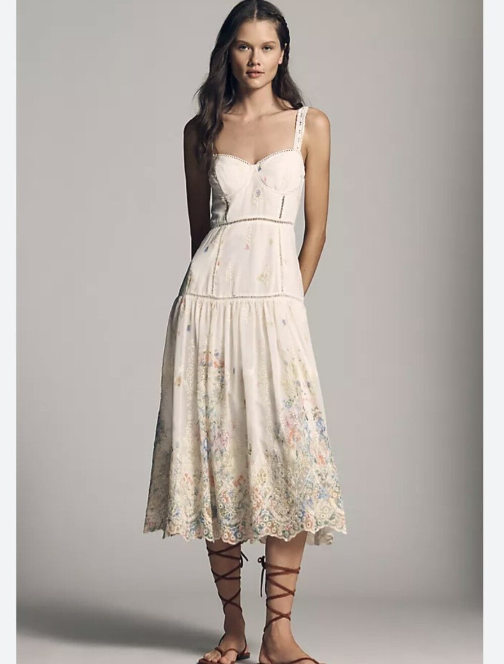 ASTR the Label dress XS Pellagia Cream Floral Midi Dress Anthropologie New Read